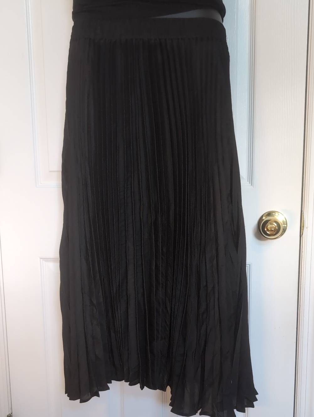 Banana Republic Black Pleated Midi Skirt
